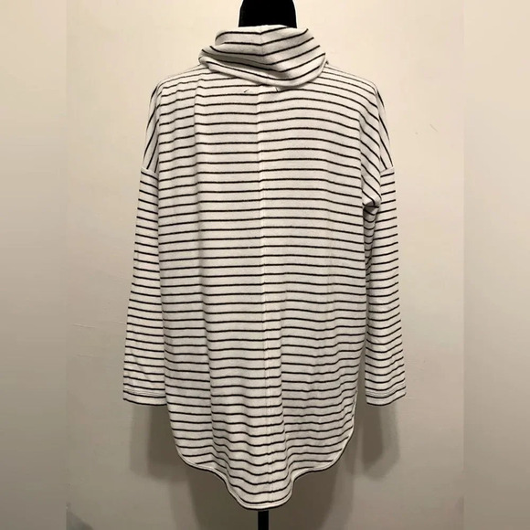 LOU & GREY Striped Soft Long Sleeve Cowl Neck Tunic Sweater - Picture 5 of 9